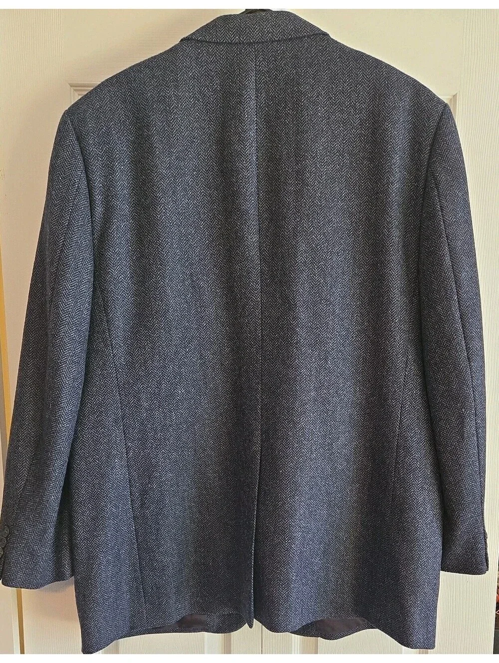 Brooks Brothers Blazer Madison Navy Blue Lambswool Cashmere Sz 46R tweed(?)